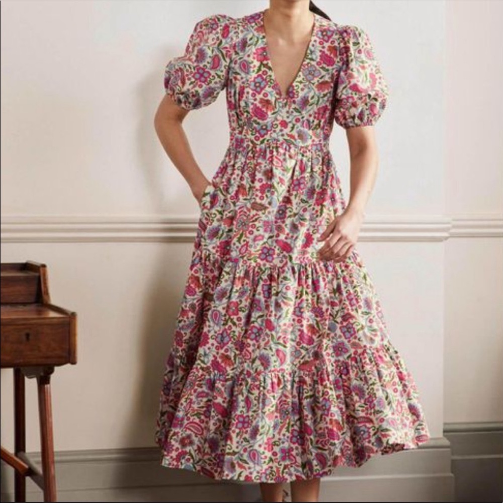 Boden Puff Sleeve Midi Dress